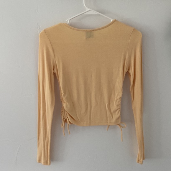 Princess Polly Yellow Ripped Ruched Top - Picture 9 of 10